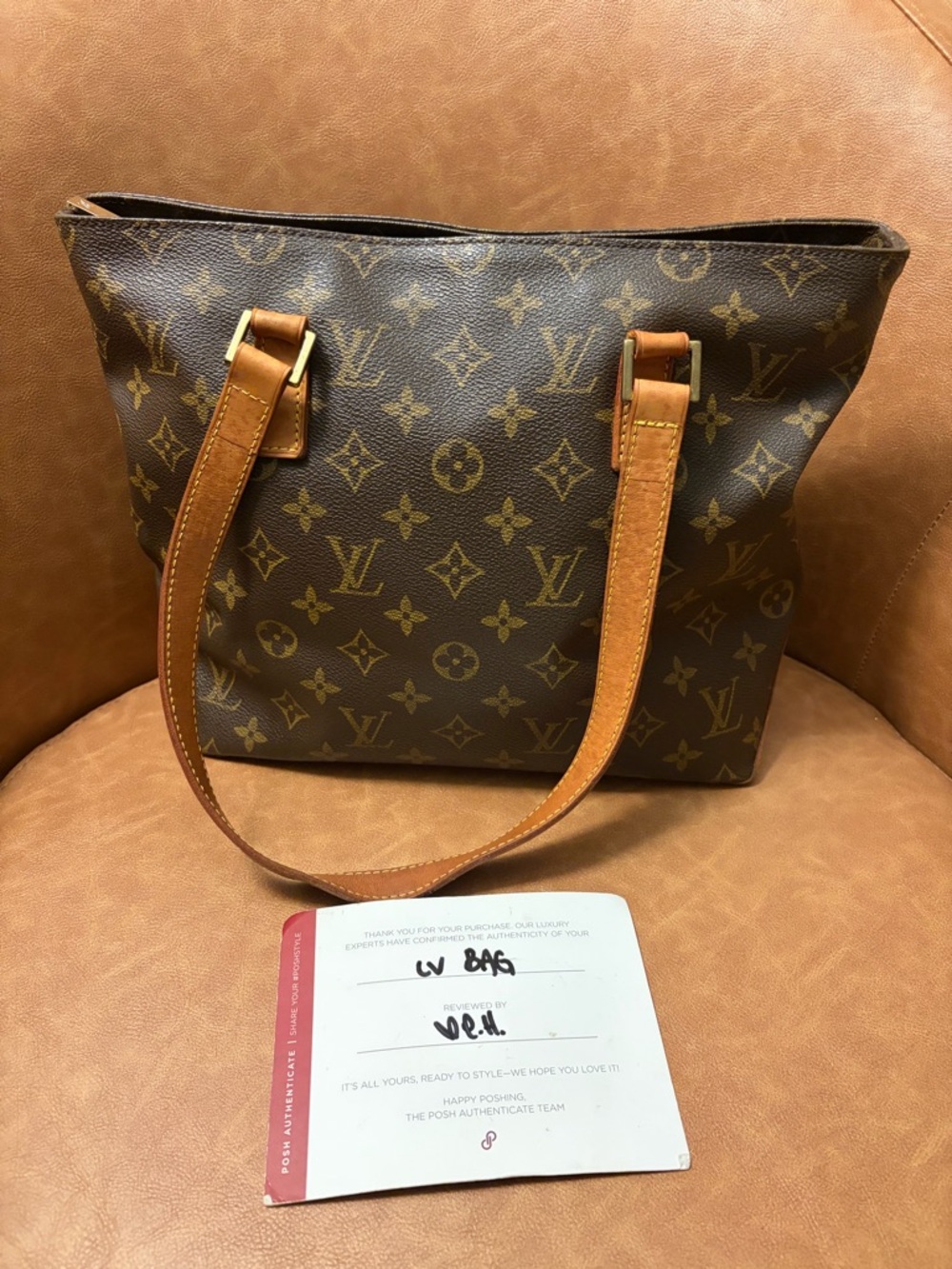 Louis Vuitton Piano Tote Monogram Shoulder Bag Authenticated Clean Interior